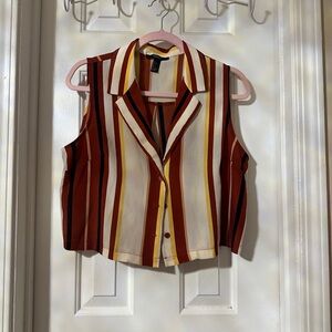 Forever 21 Multicolor Striped Button-Down Shirt